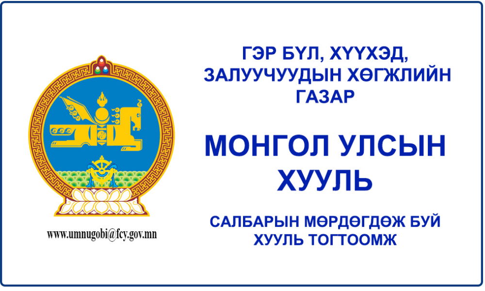 ХҮҮХДИЙН ЭРХИЙН ТУХАЙ ХУУЛЬ